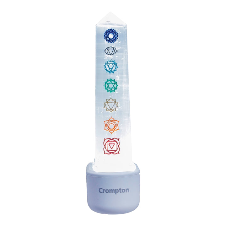 Selenite 7 Chakra Lamp
