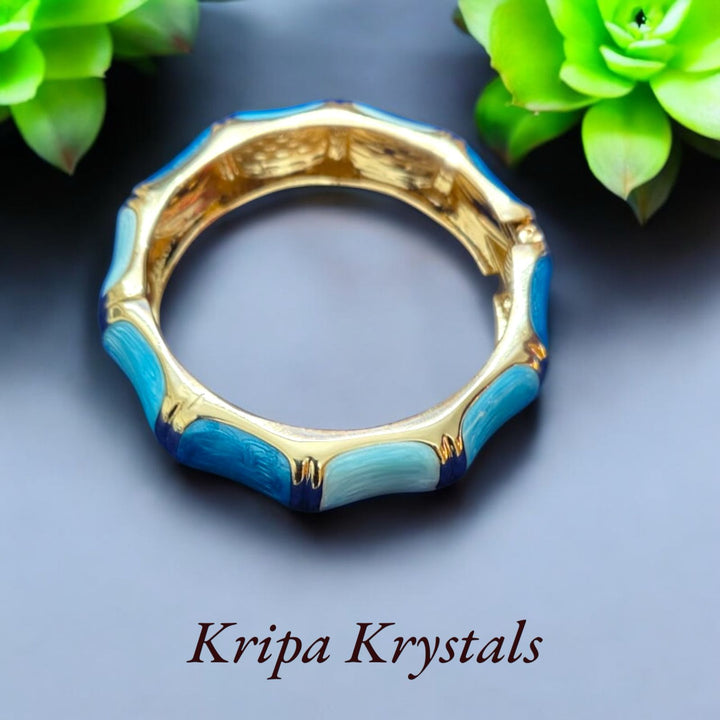 Hinged Bangle Bracelet – Blue