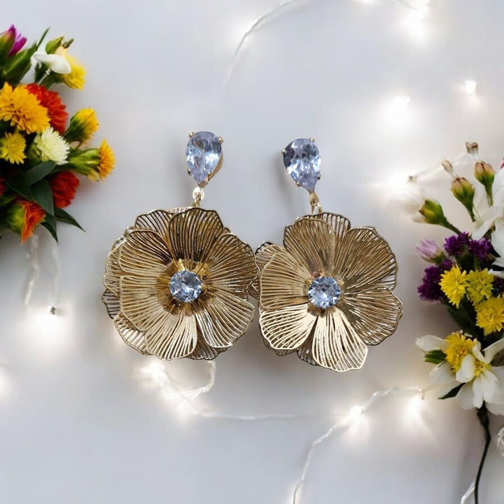 Golden Bloom Statement Earrings