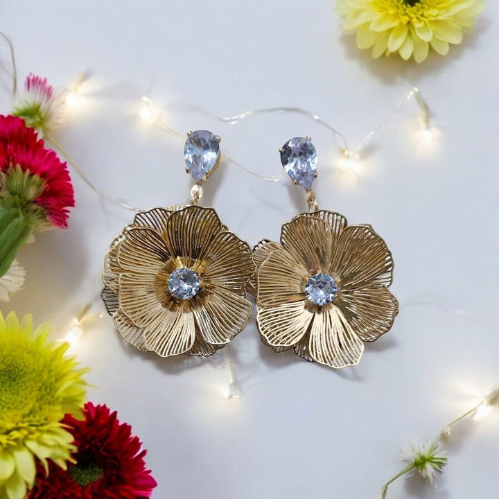 Golden Bloom Statement Earrings