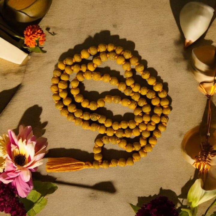 Haldi Jaap Mala – Natural Turmeric Bead Mala