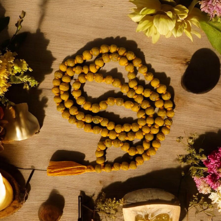 Haldi Jaap Mala – Natural Turmeric Bead Mala