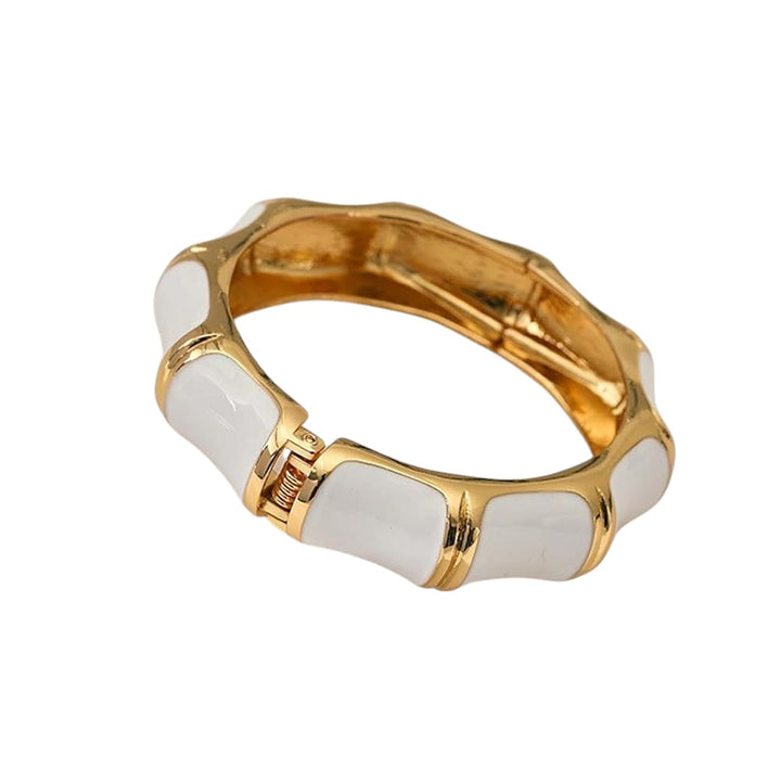 Hinged Bangle Bracelet – White