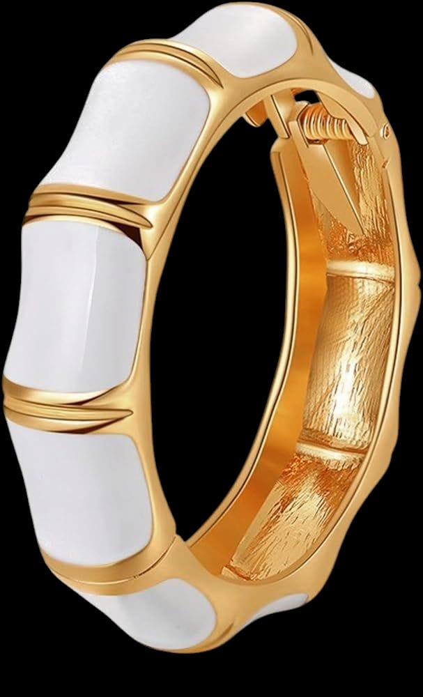 Hinged Bangle Bracelet – White