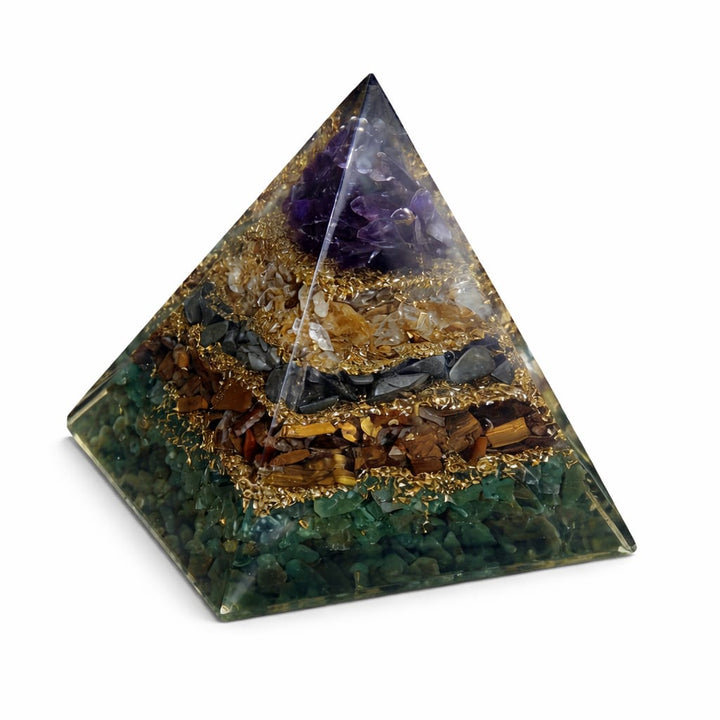Kripa Krystals Money Magnet Pyramid | Orgonite Crystal Energy Pyramid for Wealth, Prosperity, Success & Positive Energy