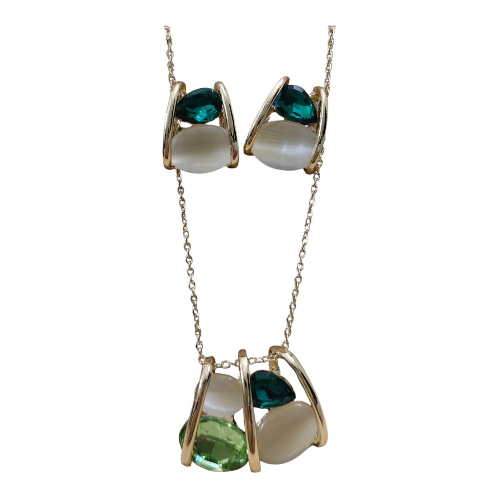 Gem Nest Pendant & Stud Set