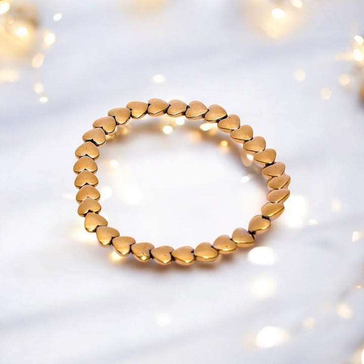 Golden Pyrite Heart Bracelet