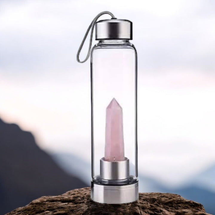 Rose Quartz Crystal Elixir Bottle