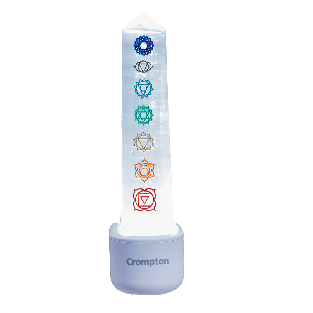 Selenite 7 Chakra Lamp
