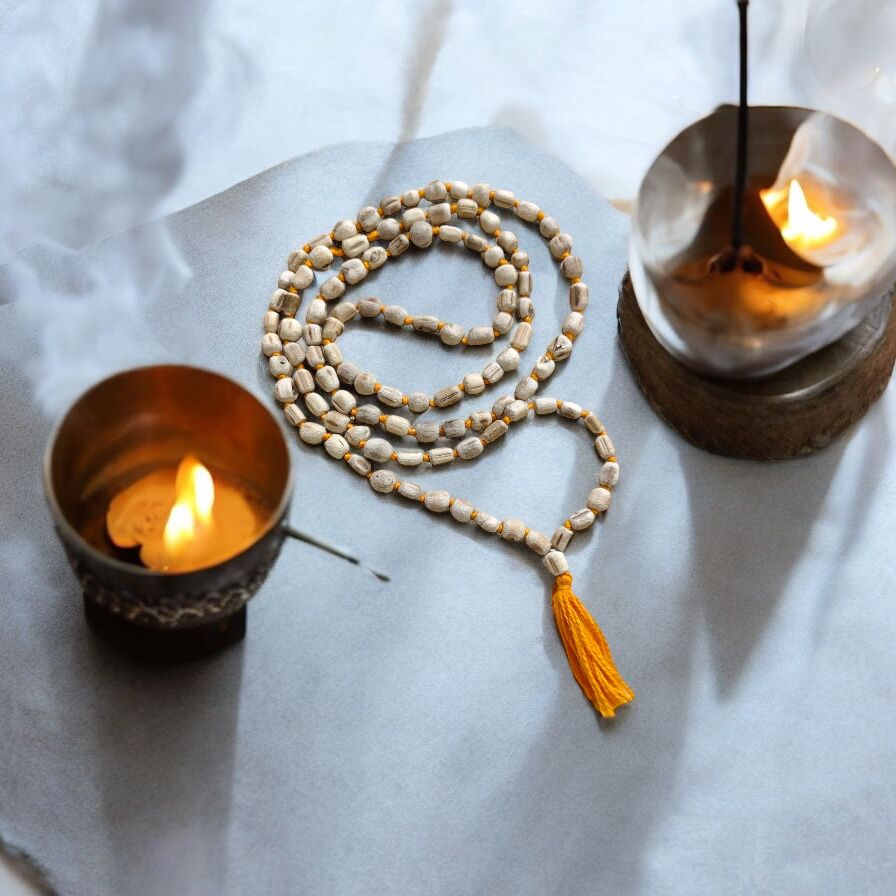 Original Tulsi Japa Mala from Vrindavan – Basil Mala - 108 + 1 Beads