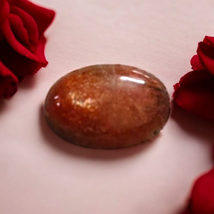Natural Sunstone Gemstone – 8.07 Carat Oval Cabochon