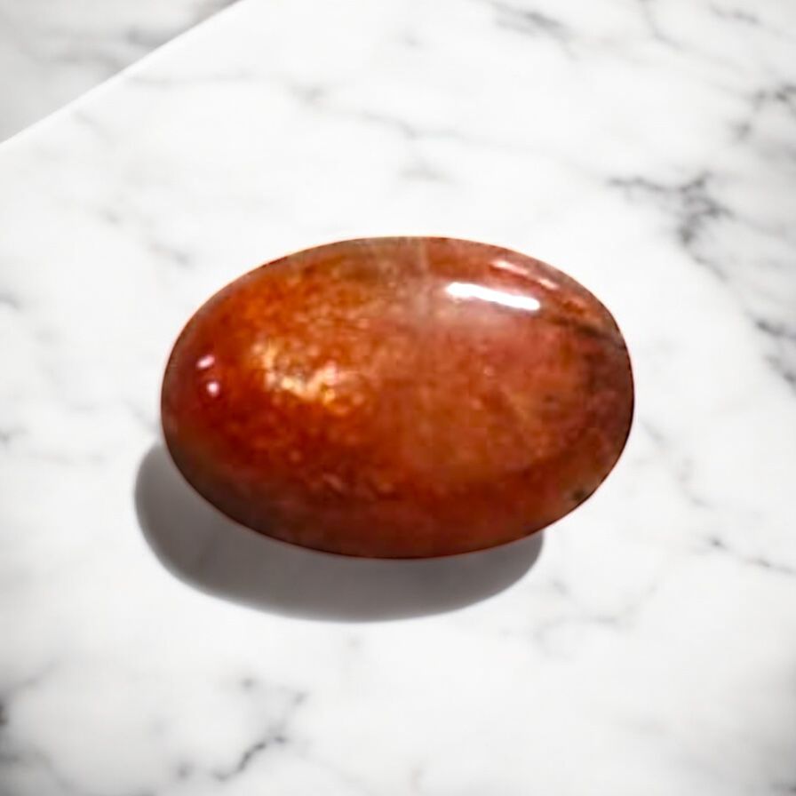 Natural Sunstone Gemstone – 8.07 Carat Oval Cabochon