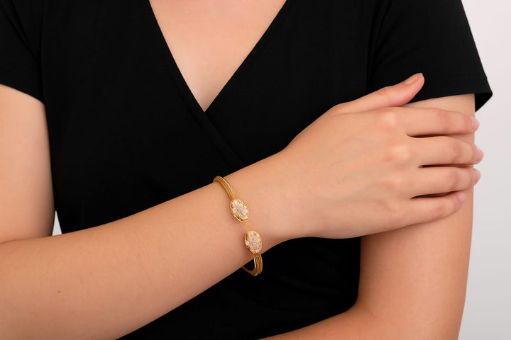 Luxury Crystal Panther Cuff Bracelet