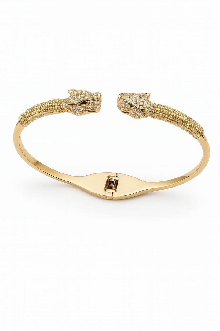Luxury Crystal Panther Cuff Bracelet