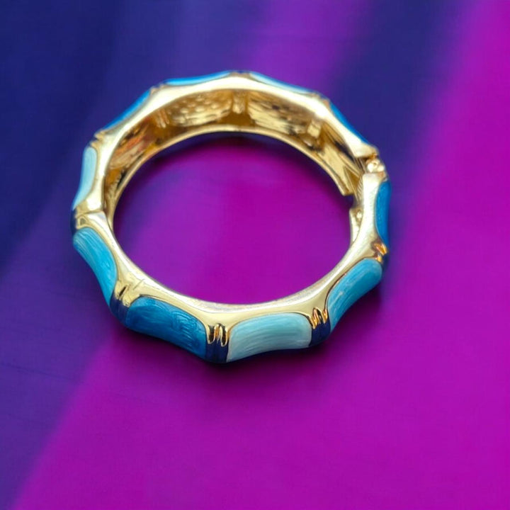 Hinged Bangle Bracelet – Blue