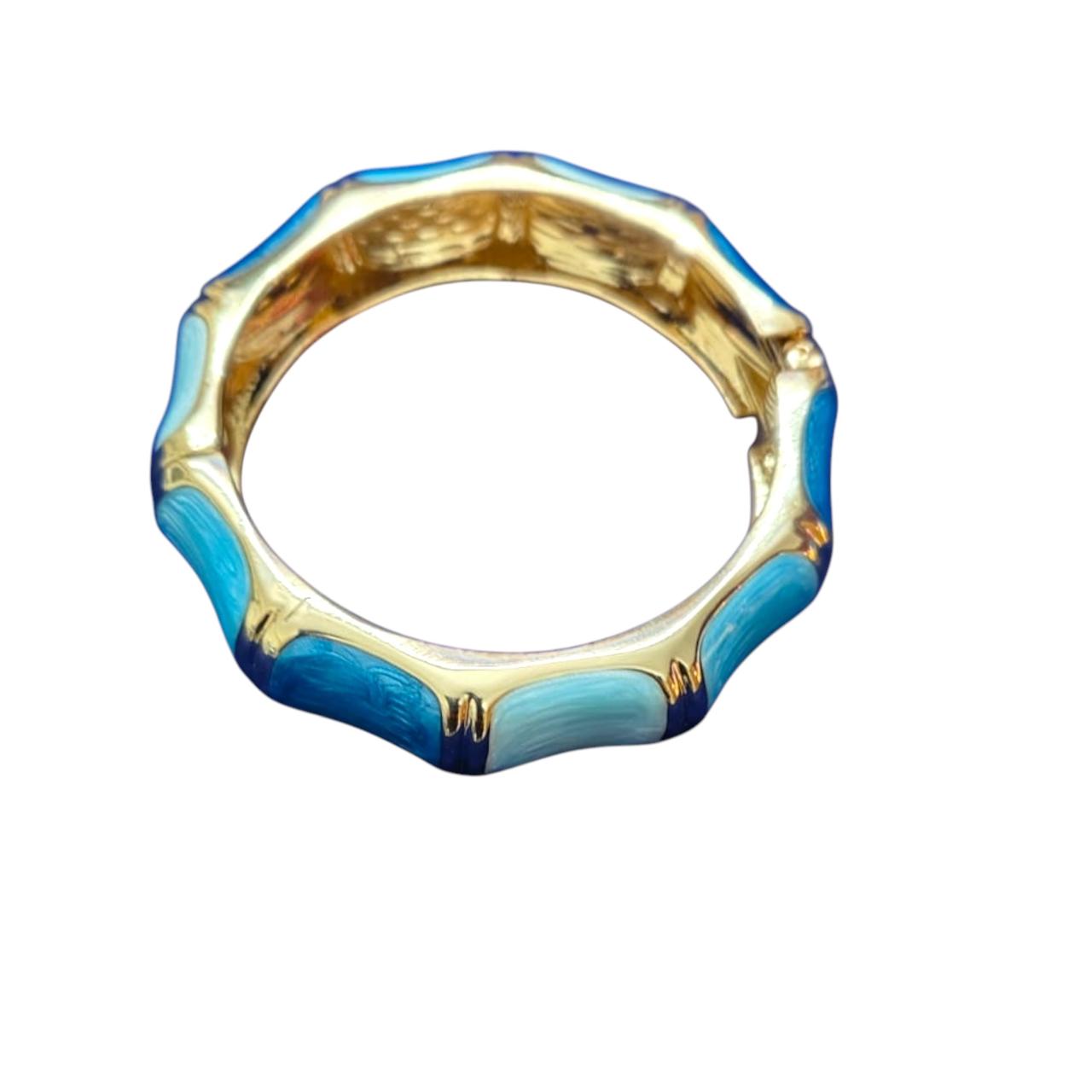 Hinged Bangle Bracelet – Blue