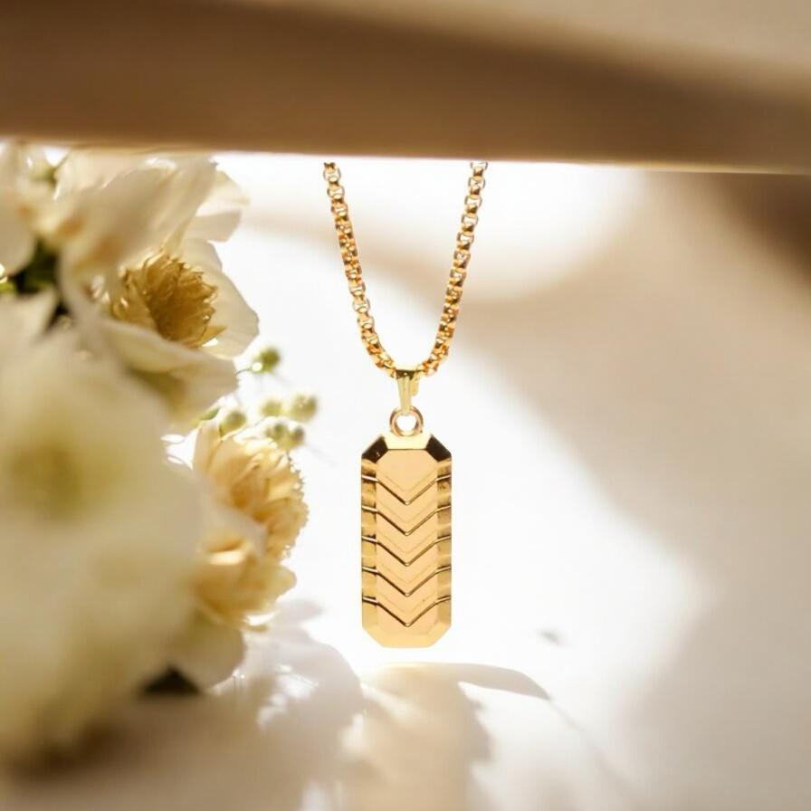 Chevron Shield Golden Pendant