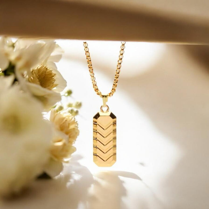 Chevron Shield Golden Pendant