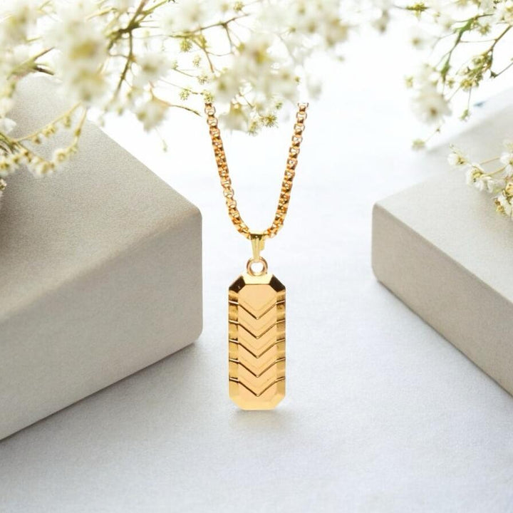 Chevron Shield Golden Pendant